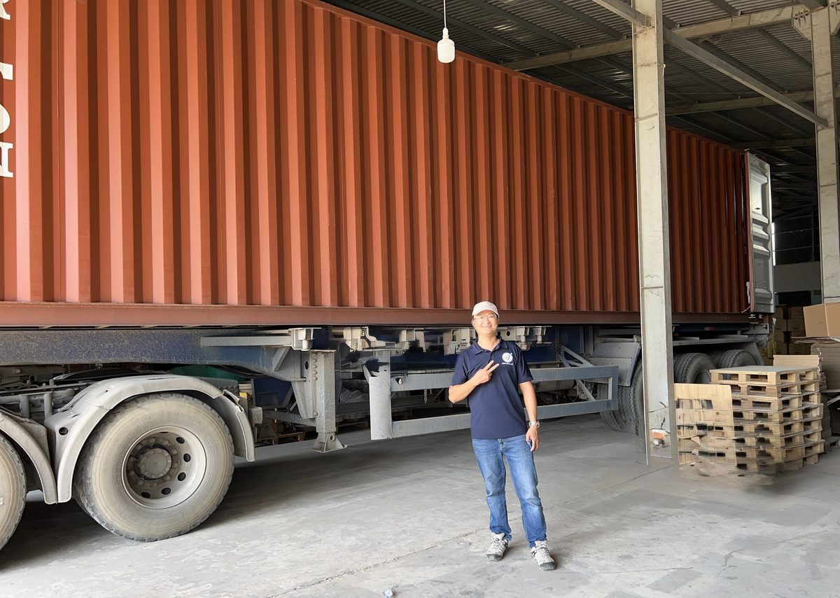 A 40 foot container at the WINVN INT loading bay in Vietnam